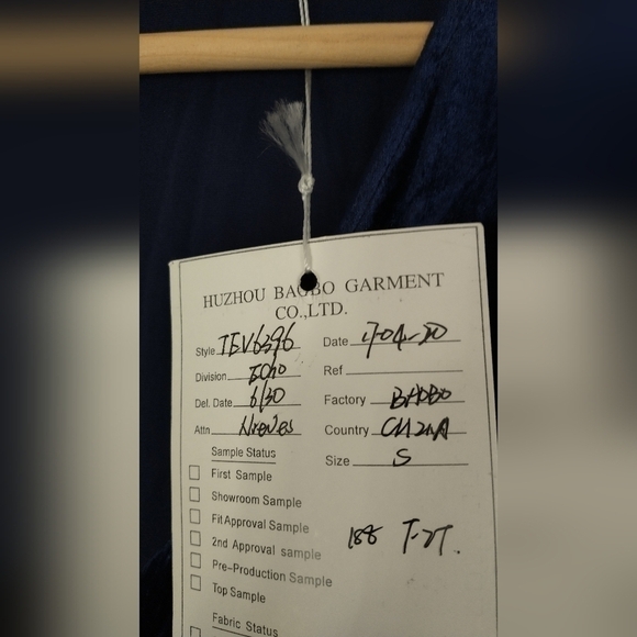 90"s Huzhou Blue Velvet Japanese Maxi Dress Fairycore Grunge 90s Y2K Medium - Picture 9 of 14